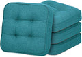 GOFORIT Memory Foam Cushion，Square Seat Cushions for Dining Chairs,Non-Slip Chair Pads with Removable Cover, 16'' x 16'',4 Pack,Blue by Unknown