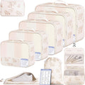 BAGAIL 9 Set Packing Cubes with Packing List Luggage Packing Organizers for Travel Accessories (Pink floral) by BAGAIL