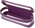Pinkmik Makeup Brush Case, D.Purple | Clear Travel Cosmetic & Toiletry Bag, With Zipper, Small Purse Organizer, Car Essential for Women by Pinkmik