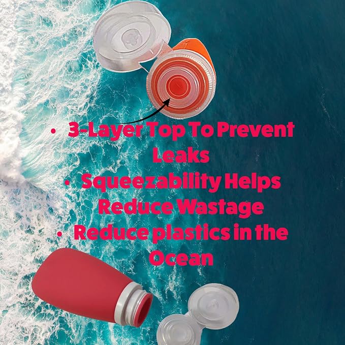 Travel Bottles for Toiletries, TSA Approved 3oz (90ml) Leak Proof Silicone Soft Refillable Squeeze Travel Size Containers BPA Free for Air Travel, Shampoo, Conditioner Patriotic (Red-White-Blue) - Image 4