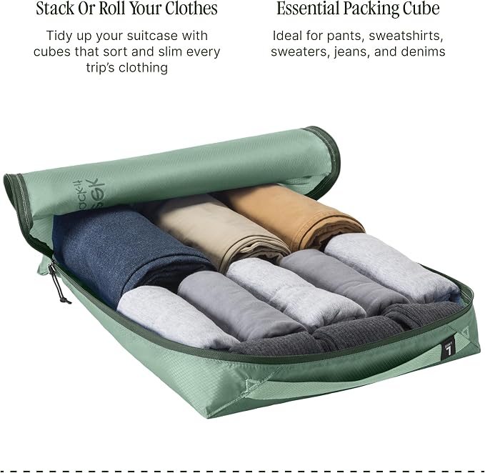 Eagle Creek Pack-It Isolate Cube, Large, Willow Green | Clothes Packing Cube for Maximizing Luggage Space, Angled Zippered Opening, Convenient Top Handle, Water-Resistant - Image 4