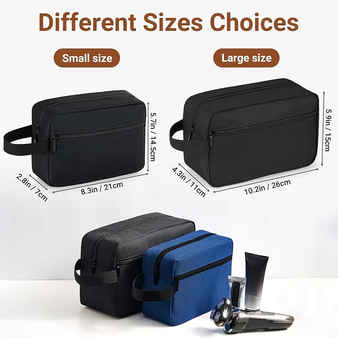 Elviros Travel Toiletry Bag for Women and Men,Lightweight Makeup Bag Hanging Dopp Kit with Shaving Compartment Cosmetic Organizer Small Tool Bag Travel Essentials,Gifts for Men(Black) - Image 4