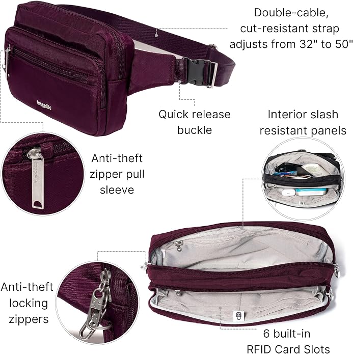 Baggallini Securtex Anti-Theft Belt Bag - Image 3