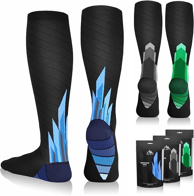 NEWZILL Medical Compression Socks for Women & Men Circulation 20-30 mmHg, Best Support for Running Athletic Cycling Nursing Travel Work and Fitness by NEWZILL
