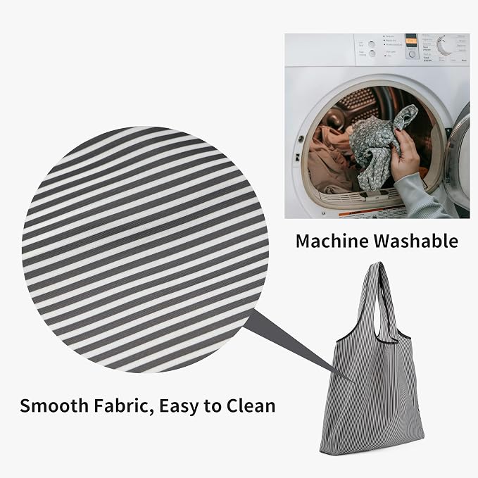 REDSINDA Foldable Reusable Shopping Grocery Bags, Lightweight, Washable, Cute Packable Polyester Tote Bag - Image 7