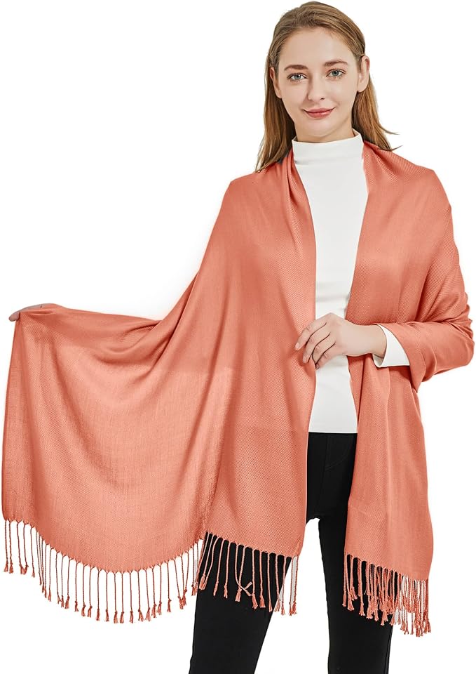 Soft Silky Pashmina Shawl Wraps Solid Colors Scarf for Wedding Evening Dresses - Image 3