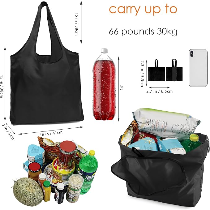 BeeGreen Reusable Grocery Shopping Bag -Travel Tote Bag - Foldable Compact Sturdy Bags - Image 3