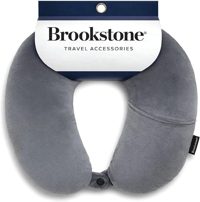 Brookstone Microbead Neck Pillow Soft Travel Pillow with Phone Pocket | Millions of Tiny Beads Flex to Your Shape for Custom Support, Dual-Sided Fleece and Cool Microfiber Sides Suit Any Season by Unknown