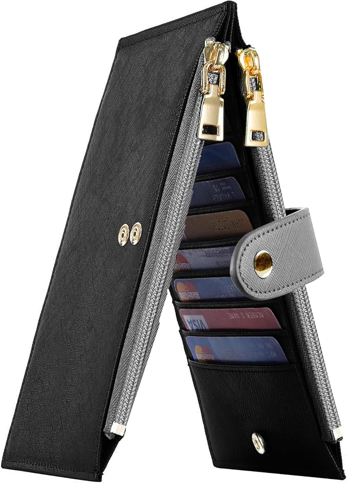 Travelambo RFID Wallet Women Bifold Multi Card Wallet Case with Zipper Pocke Credit Card Holder for Women by Travelambo