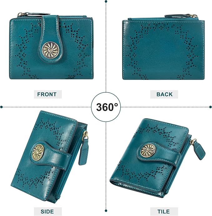 Tipmile Small Wallet for Women Bifold RFID Blocking Card Holder Leather Wallets with Zipper Coin Pocket - Image 9