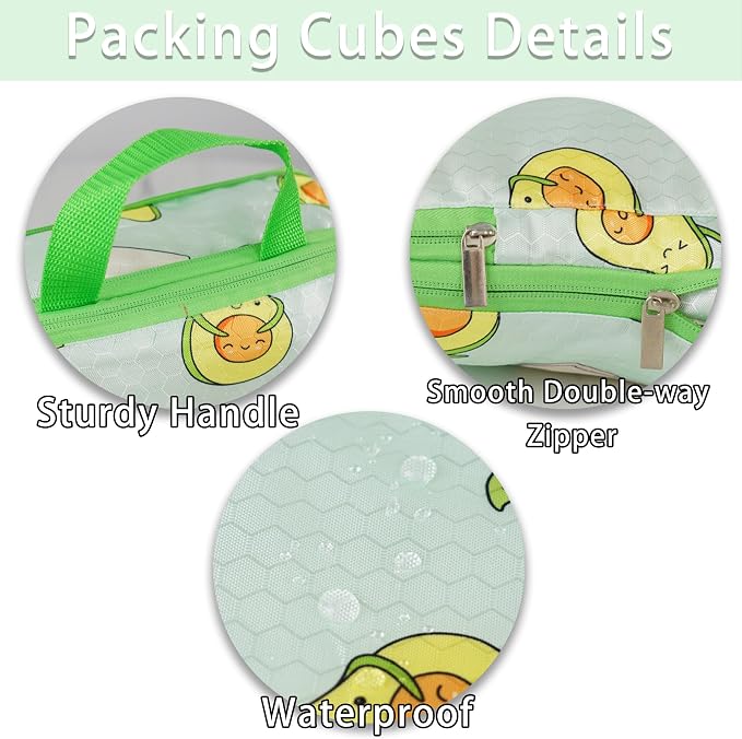 8 Pcs Compression Packing Cubes Travel for Suitcases, Waterproof Luggage Organizer Washable Storage Bags Set for Backpack Travel- Packaging Cubes for Carry-Ons and Storage - Image 5