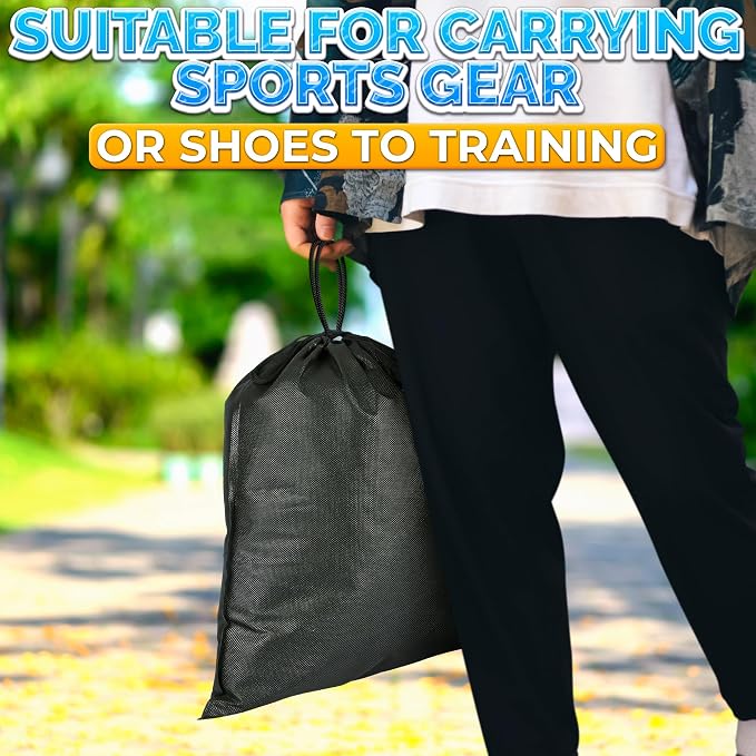 Shoe Bags for Travel, 10 Pack, 11.8"x15.75", Drawstring, Solid (Black) | Travel Shoe Backpack Set; Waterproof, Lightweight Fabric; for Luggage, Clothes, Gym, and Closet Organizing - Image 7