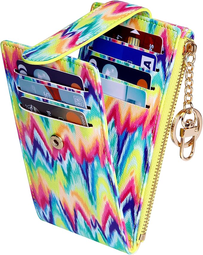 Badiya Slim Women Wallet RFID Blocking Bifold Compact 9 Card Slots Holder Wallets Soft Leather with Zipper Coin Pocket 2 ID Window by Badiya