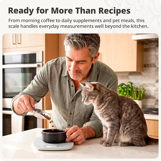Greater Goods Food Scale, Slim & Compact Build, 1g Precision (Ash Gray) | Digital Kitchen Scale for Cooking, Meal Prep & Portion Control, Tare, Auto Shut-Off, g/oz/lb/ml Conversion & Calorie Tracking - Image 5