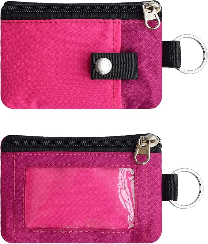 CHENSPRX Minimalist RFID Blocking Small Wallet with ID Window,WaterResistant Zip Id Case Wallet with Lanyard Keychain for Cards,Cash,Travel,Women,Men - Image 3