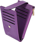 Chelmon Women's RFID Slim Card Holder Wallet | Thin Bifold Multi Card Case with Zipper Coin Pocket Purse for Women(Deep Purple) by Chelmon