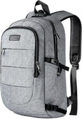 Tzowla Travel Laptop Backpack Water Resistant Anti-Theft Bag with Giant Tumbler Holder Pocket and Lock 15.6 Inch Computer Business Backpacks for Women Men Work College Gift,Casual Daypack(Grey) by Tzowla