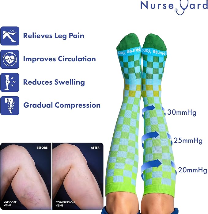 Compression Socks for Nurses - Women & Men - 20-30mmHg Graduated Compression, For Medical Staff, Athletes - 1 Pair - Image 5