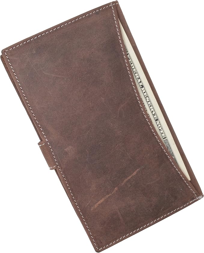 Marshal Bifold Leather RFID Blocking Wallet For Men & Women | Genuine Leather Holder With 19 Slots, 2 Bill Compartments & ID Window | For Credit/Debit Cards, Money & More (Vintage with Snap) - Image 4
