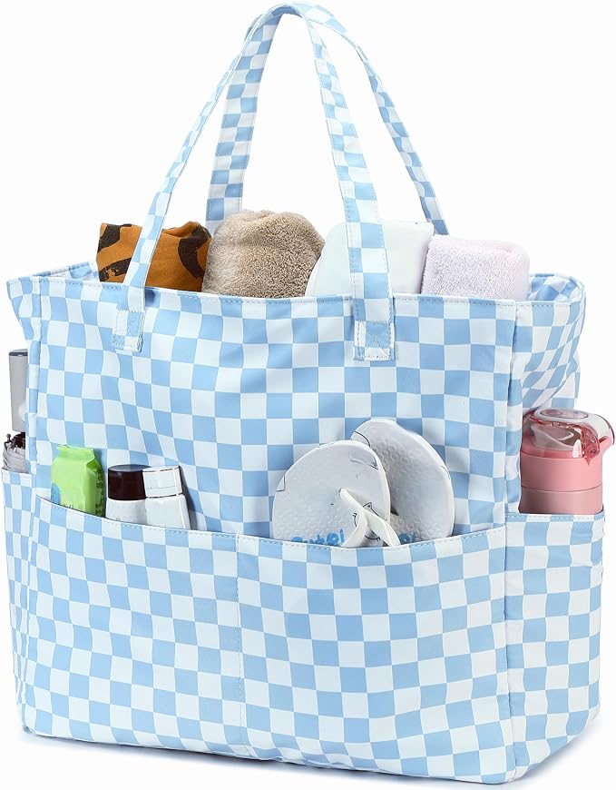 LEDAOU Beach Bag Waterproof Sandproof Women Beach Tote Pool Bag with Zipper for Swim Gym Grocery Travel with Wet Pocket | Sandproof - Image 9