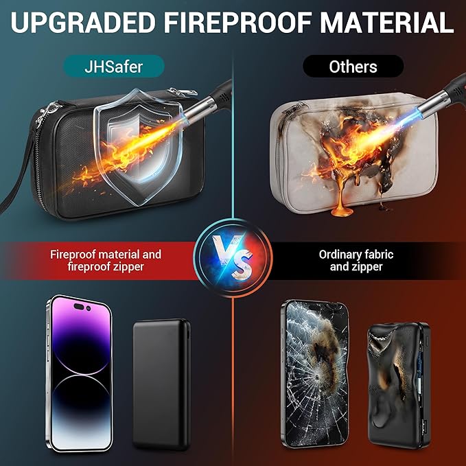 Fireproof Electronics Organizer Travel Case, Black | Water Resistant Tech Accessories Pouch, Explosion-proof Cord Storage Bag, Fireproof Zipper for Phone, Power Bank, Cables, USB - Image 4
