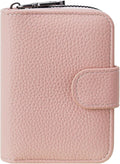Credit Card Holder for Women Small Leather RFID Blocking Security Card Wallet with ID Window by FALANMULE