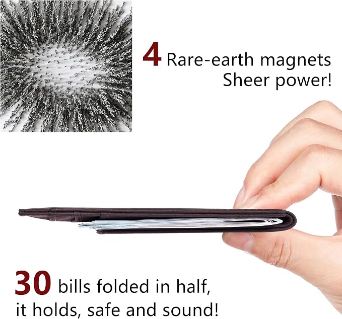 Toughergun Slim Wallet for Men RFID Blocking Money Clip, Minimalist Front Pocket Credit Card Holder, Magnetic Thin Mens Wallets with ID Window - Image 5