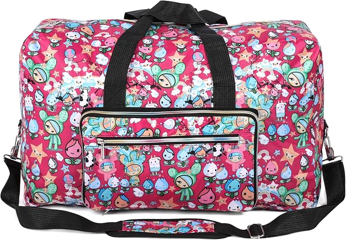 22" Foldable Large Travel Duffel Duffle Bag Sports Gym Tote Bag For Women Overnight Carryon Weekend Bag Shoulder Bag Water Resistant - Image 2