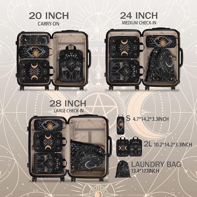 4 Pcs Compression Packing Cubes for Travel, Waterproof Luggage Organizer Washable Storage Bags Set - Packaging Cubes for Backpack Travel and Carry-Ons - Image 2