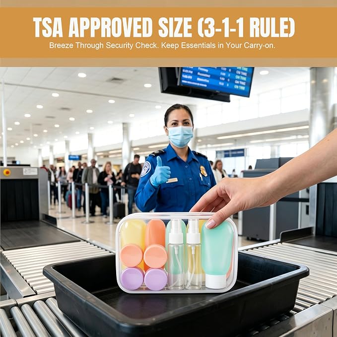 DEWSENSI 20 Pack Travel Bottles for Toiletries, Travel Size Containers Kit | TSA Approved, Leak Proof, Plastic, Refillable Travel Accessories for Shampoo Conditioner Lotion Liquids - Image 7