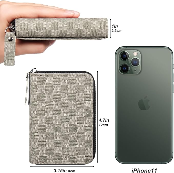 Credit Card Wallet, RFID Card Case Wallet, Zipper Card Cases Holder for Men Women, RFID Blocking, KeyChain Wallet, Compact Size Card Organizer Case for Women - Image 6
