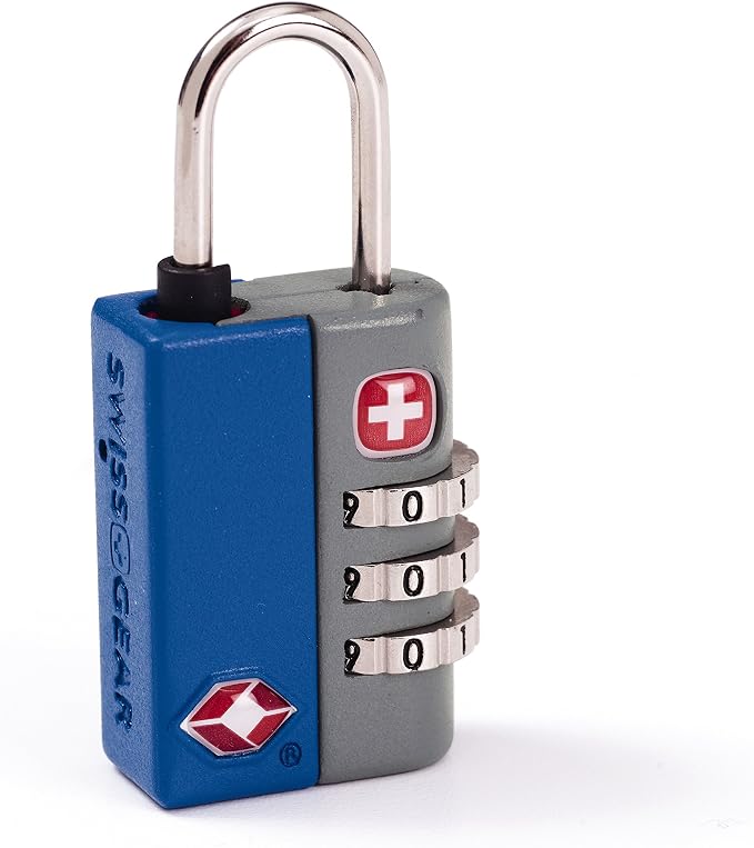 SwissGear TSA-Approved Travel Sentry Combination Luggage Lock with Resettable Combo and Inspection Indicator, Blue, One Size - Image 3