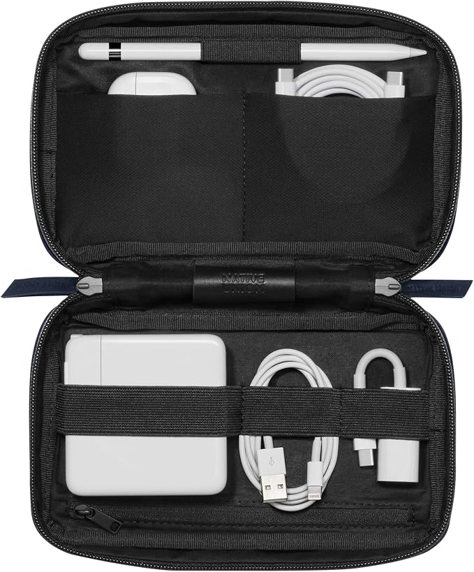 Native Union Stow Organizer – Premium Travel Tech Kit Crafted with Durable Canvas – Keep Essentials Organized with Flexible Storage & Quick-Access Pocket for Cables, Chargers, SIM Cards & More (Slate) - Image 5