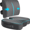 Back&Seat Cushion, Chair Cushions, Lumbar Back Support Pillow, Grey/Large | Breathable Memory Foam Back Support Pillow, Portable Airplane Seat Cushion for Travel, Computer Desk, Wheelchair, Driving by TushGuardSeatCushonsPillows