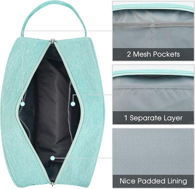 Narwey Travel Toiletry Bag for Women Traveling Dopp Kit Makeup bag Organizer for Toiletries Accessories Cosmetics (Mint Green) - Image 5