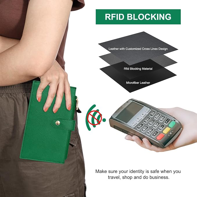 Travelambo RFID Wallet Women Large Size Bifold Multi Card Wallet Case with Zipper Pocke Credit Card Holder for Women - Image 4