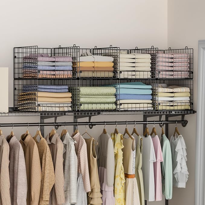 4-Tier Stackable Closet Organizers and Storage Shelves, Foldable Closet Shelf Organizer System, Stackable Storage Bins Drawers for Closet Organizer System, Black(Patent 30022416, 15.7"x11.8"x34.64") - Image 7