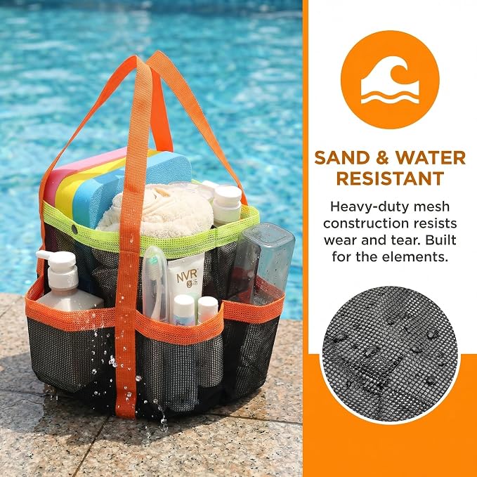 Mesh Beach Bag tote for women men cruise travel essentials swim pool towel bag for family vacation foldable must haves | foldable - Image 4