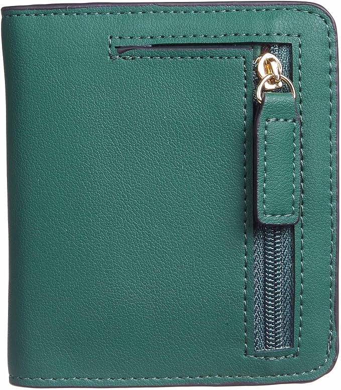 Gostwo Small Wallet for Women, Slim Bifold Credit Card Holder, Compact RFID Blocking Cash Wallet, Billfolds Thin Leather Zipper Pocket, Mini Wallet Gift for Ladies Teen Girls Travel with ID Window by Gostwo