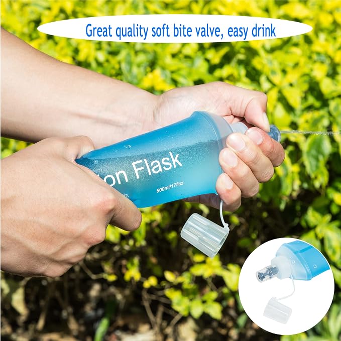 AXEN Soft Flask TPU Foldable Running Hydration Flask, Soft Collapsible Water Bottle for Hydration Pack Cycling Marathon Running Hiking - Image 4