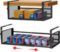 AmonHouseware 2Pack Expandable Under Shelf Storage Basket Organizer,Black | Adjustable Hanging,Length Stretchable14.9-22.6Inch,Under Cabinet Shelf for Laundry Room Kitchen Pantry Desk Counter Cupboard by AmonHouseware