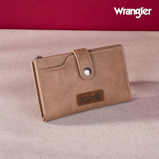 Wrangler Wallet for Women Bifold Card Holder with Zipper and ID Window - Image 6