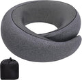 Neck Pillow Airplane, Travel Pillows for Airplanes | Memory Foam Adjustable Portable Neck Pillow for Traveling, Car Rides, and Home Use (Dark Gray) by VOOMIKON