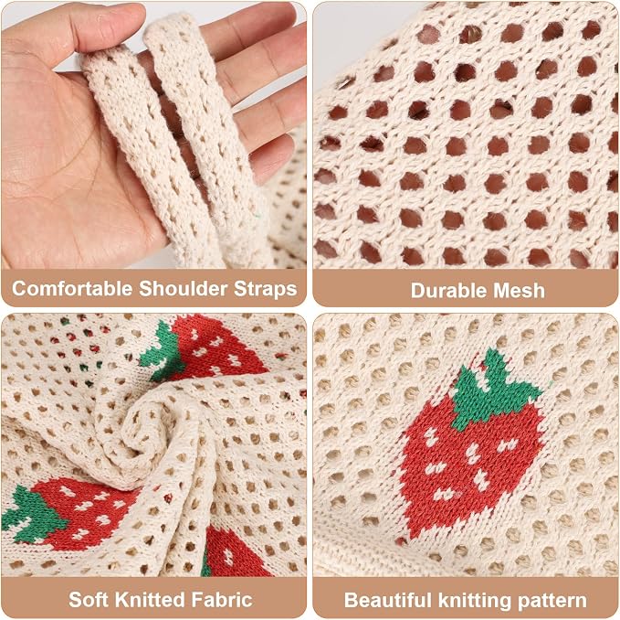 Sightor Crochet Tote Bag, Mesh Beach Bag Knit Summer Hobo Bag for Women | Beach Tote bag Vacation Outfits Aesthetic Boho Bag - Image 5