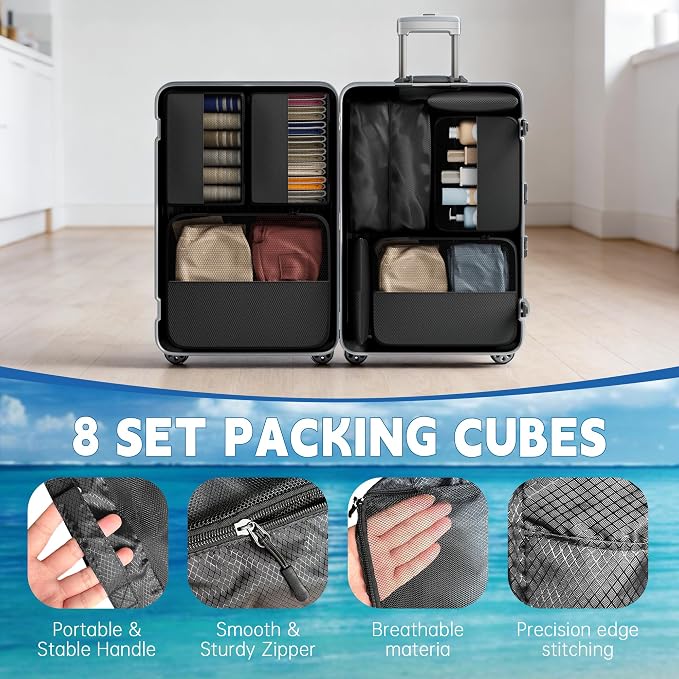 8 Set Packing Cubes for Travel,Luggage Organizers for Travel Accessories - Image 3