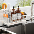 Cisily Sponge Holder for Kitchen Sink, Sink Caddy Organizer with High Brush Holder, Kitchen Countertop Organizers and Storage Essentials, Rustproof 304 Stainless Steel (Large Silver, 10.62″) by CISILYHOMELIFE