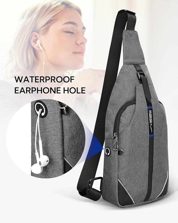 WATERFLY Medium Crossbody Sling Backpack Anti Theft Backpack for Traveling Chest Shoulder Bag - Image 7