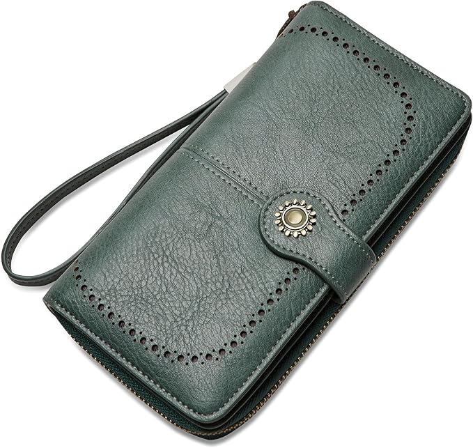 TFKGS Wallet for Women RFID Blocking Leather Large Capacity Card Holder Ladies Phone Clutch Travel Long Purse Wristlet | RFID Blocking - Image 9