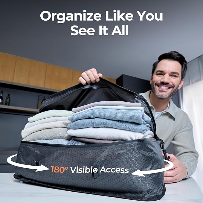 Relime Apex Series Vacuum Bags for Travel Luggage, 180° Open, Reusable Compression Bags for travel Pack, Vacuum Seal Packing Cube for Cloth (1Large No Pump) - Image 3
