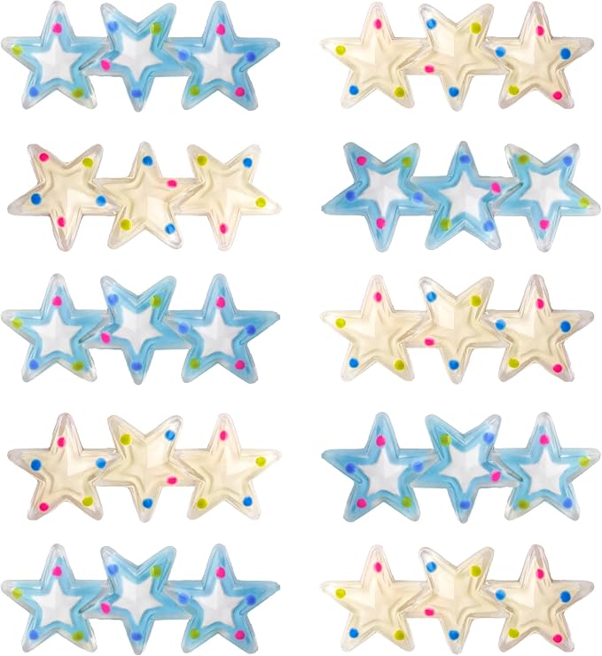 10 Pcs Blue&White Five-Pointed Star Refrigerator Magnets for Office, Kitchen, Locker Photos and Notes on Refrigerators Storage Cabinets and Whiteboards by Unknown